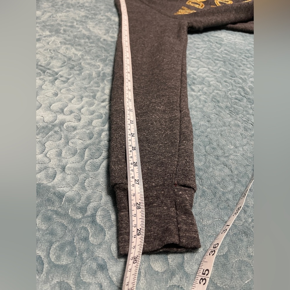 NWT Bow & Drape Women’s SZ M Sweatshirt Gold Sequins Dark Gray Stretch Soft LS - Picture 5 of 10